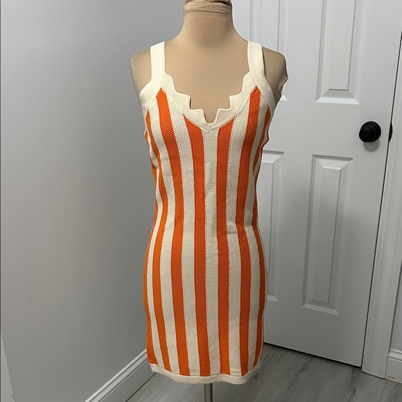 House of Harlow 1960 Dresses & Skirts - House of Harlow 1960 Knit Striped Tank Dress Orange Beige